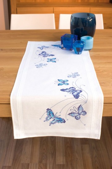 VER Bedruckter Läuferpackung Blaue Schmetterlinge