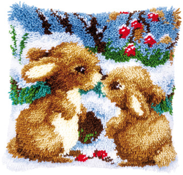 VER Knüpfkissenpackung Kaninchen im Schnee