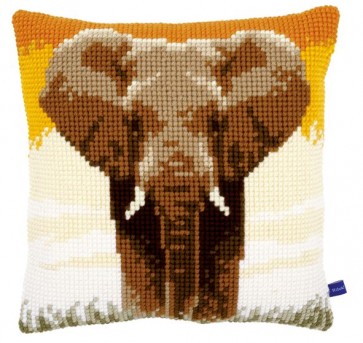VER Kreuzstichkissenpackung Elefant in der Savanne I