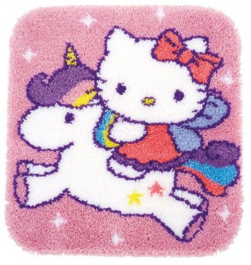 VER Knüpfformteppichpackung Hello Kitty mit Einhorn