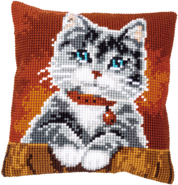 VER Kreuzstichkissenpackung Katze mit Halsband