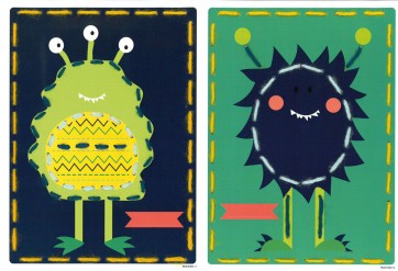 VER Stickkarten Space Monsters 2er Set