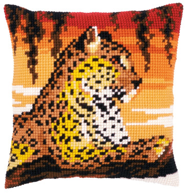 VER Kreuzstichkissenpackung Leopard