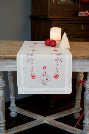 VER Bedruckter Läuferpackung Weihnachtlich Rot/Grau