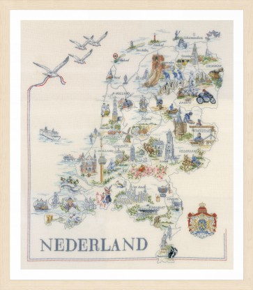 LAN. Zählmusterpackung Landkarte der Niederlande 66x69cm