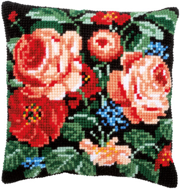 VER Kreuzstichkissenpackung Rosen