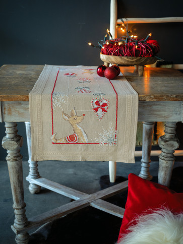 VER Bedruckter Läuferpackung Rentiere und Weihnachten