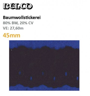 Baumwollstick.45mm  80%Bw/20%CV, schwz