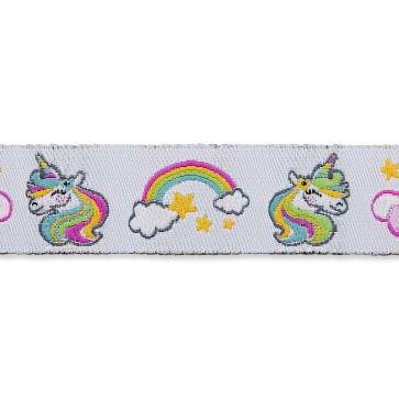 Union Knopf Jacquardborte Einhorn 15mm - 15m