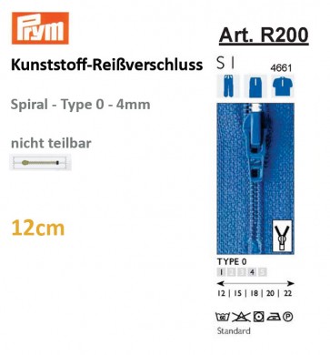 Reißverschl. PRYM Fla-pac, T.0, 12cm