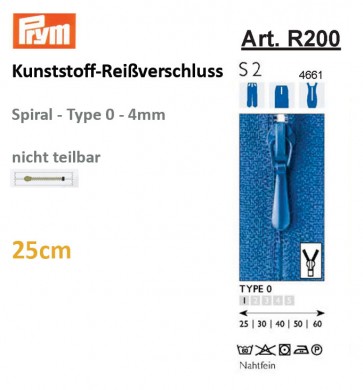 Reißverschl. PRYM Fla-pac, T.0, 25cm