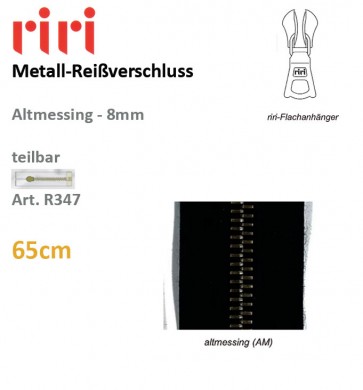 Reißv.RIRI Metall 8 altmessing sep#