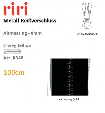 Reißv.RIRI Metall 8 altmessing sep DS#