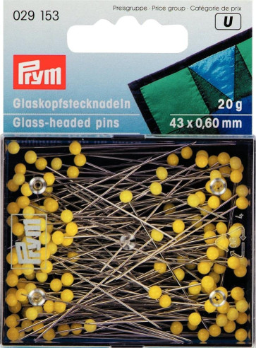 Prym Glaskopfnadeln ST 0,60 x 43 mm gelb