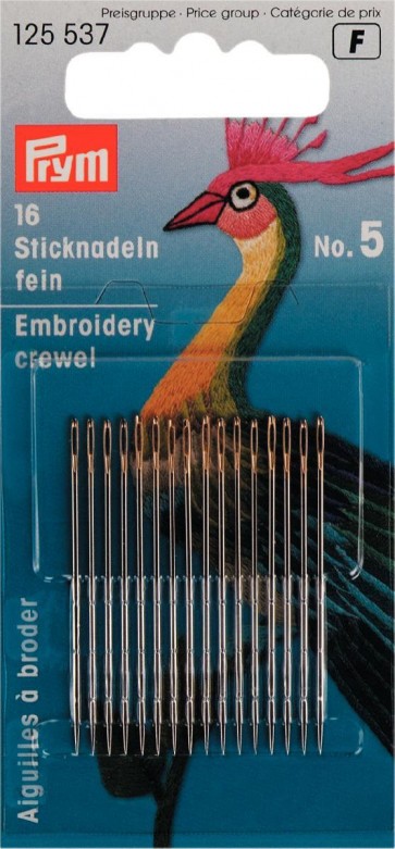 Prym Crewelnadeln ST 5 0,80 x 41 mm silberfarbig