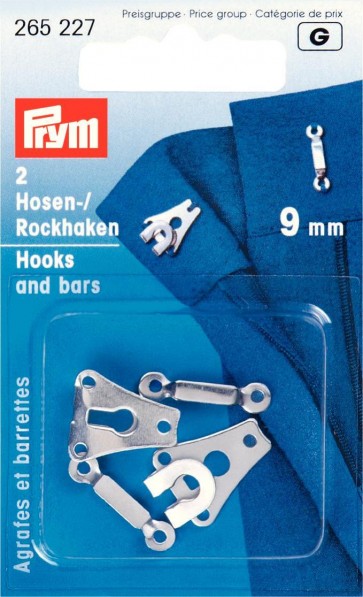 Prym Hosen/Rockhaken und Stege ST 9 mm silberfarbig