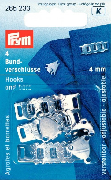 Prym Rock- und Hosenbundverschlüsse ST 4 mm silberfarbig