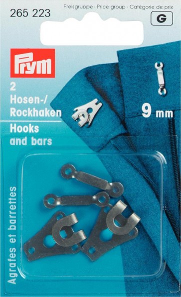 Prym Hosen/Rockhaken und Stege MS 9,5 mm schwarz