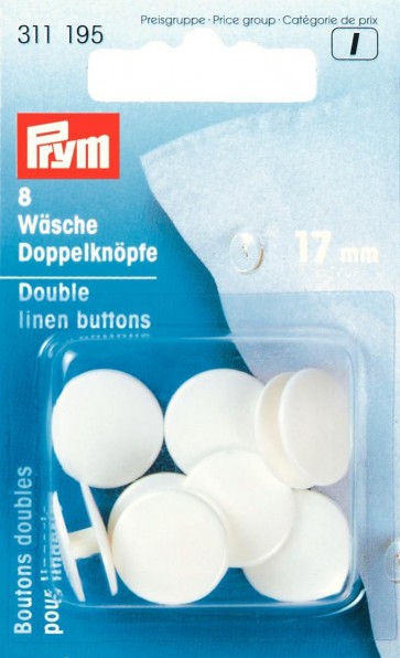 Prym Wäsche-Doppelknöpfe KST 26'' 17 mm weiß