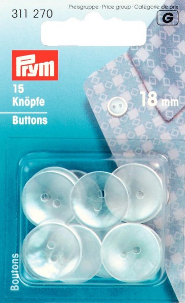 Prym Kittel-/Schlafanzugknöpfe KST 18 mm perlmutt