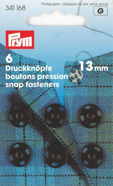 Prym Annäh-Druckknöpfe MS 13 mm schwarz