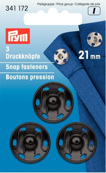 Prym Annäh-Druckknöpfe MS 21 mm schwarz