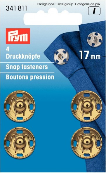 Prym Annäh-Druckknöpfe MS 17 mm goldfarbig