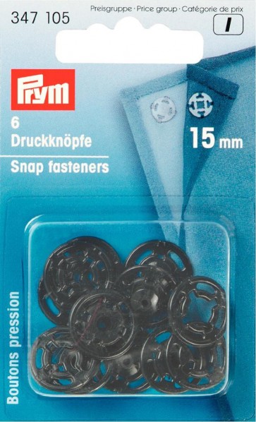 Prym Annäh-Druckknöpfe KST 15 mm schwarz