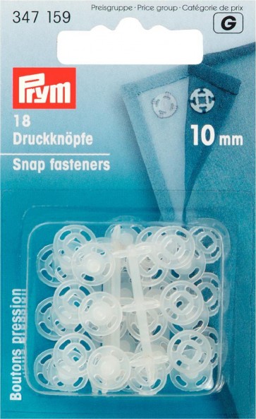 Prym Annäh-Druckknöpfe KST 10 mm transparent