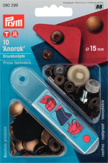 Prym NF-Druckknopf Anorak MS 15 mm altmessing