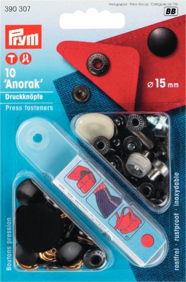 Prym NF-Druckknopf Anorak MS 15 mm schwarz