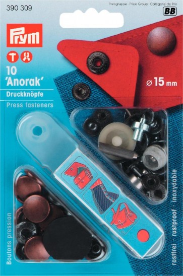 Prym NF-Druckknopf Anorak MS 15 mm altkupfer