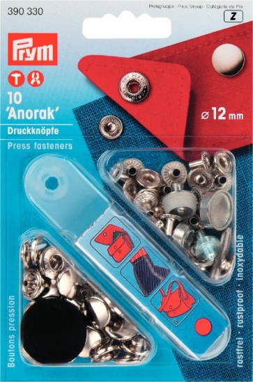 Prym NF-Druckknopf Anorak MS 12 mm silberfarbig