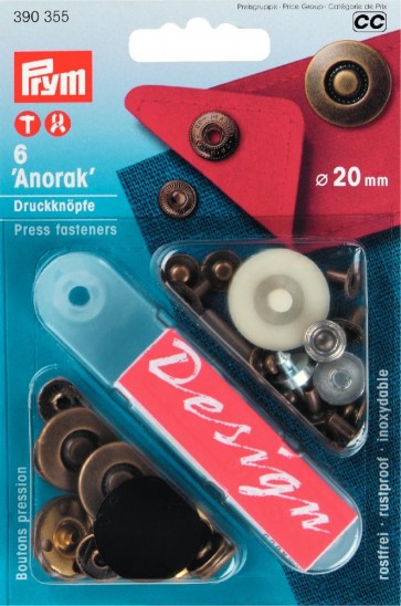 Prym NF-Druckknopf Anorak Reifen MS 20 mm altmessing