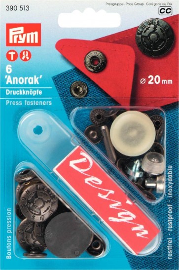 Prym NF-Druckknopf Anorak Fusion MS 20 mm altsilber