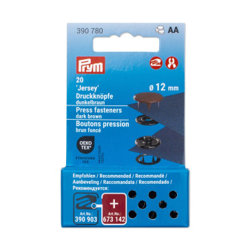 Prym Druckknöpfe Jersey, 12 mm, dunkelbraun  #