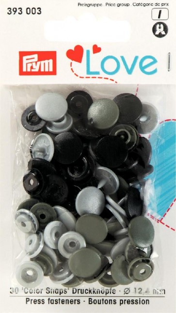 Prym Love Druckknopf Color KST 12,4 mm grau