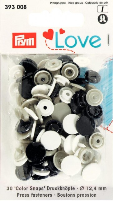 Prym Love Druckknopf Color KST 12,4 mm marine/grau/weiß