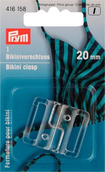 Prym Bikini- und Gürtelverschluss KST 20 mm transparent