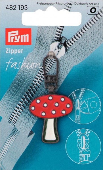 Prym Fashion-Zipper für Kinder Pilz rot/weiß