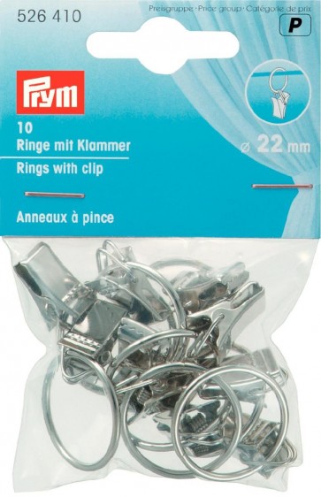 Prym Ringe mit Klammer 22 mm silberfarbig