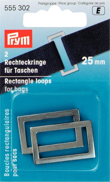 Prym Rechteckringe für Taschen 25 mm altsilber