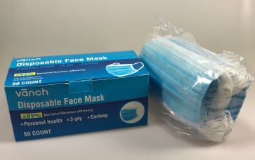 Gesichtsmaske  aus 3 lagigem Vlies-Material (50 Stück)
