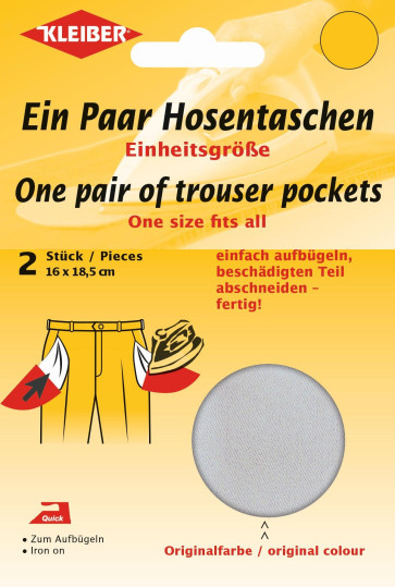 KLEIBER Quick-Ein-Paar-Hosentasche 2x18,5cmx16cm/hellgrau