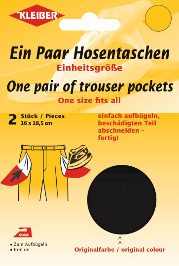 KLEIBER Quick-Ein-Paar-Hosentasche 2x18,5cmx16cm/schwarz