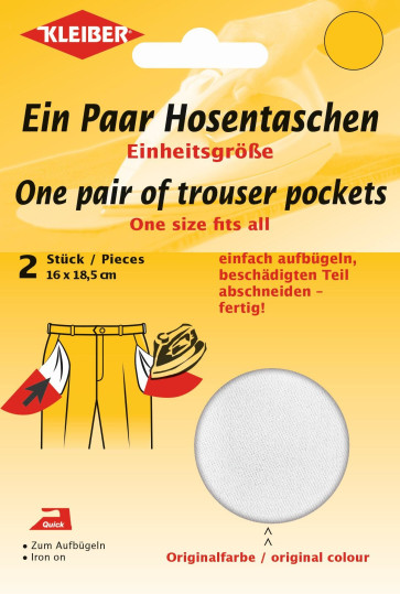 KLEIBER Quick-Ein-Paar-Hosentasche 2x18,5cmx16cm/weiss