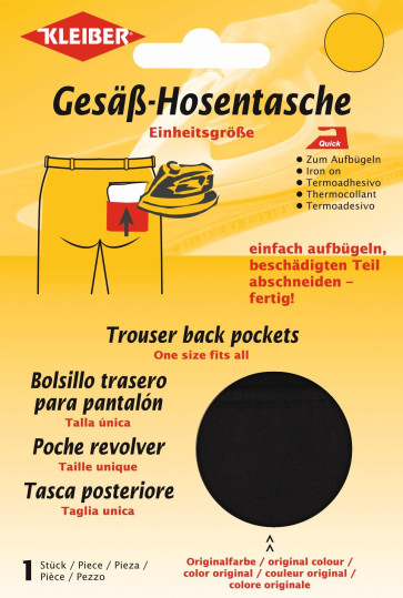 KLEIBER Quick-Gesäß-Hosentasche 2x19cmx13cm/schwarz