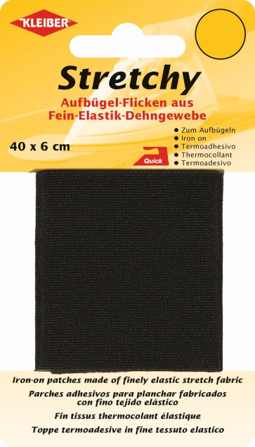 KLEIBER Stretchy-Bügel-Flicken 40cmx6cm/schwarz