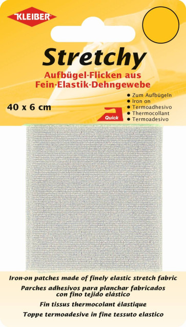 KLEIBER Stretchy-Bügel-Flicken 40cmx6cm/hellgrau