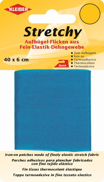KLEIBER Stretchy-Bügel-Flicken 40cmx6cm/mittelblau